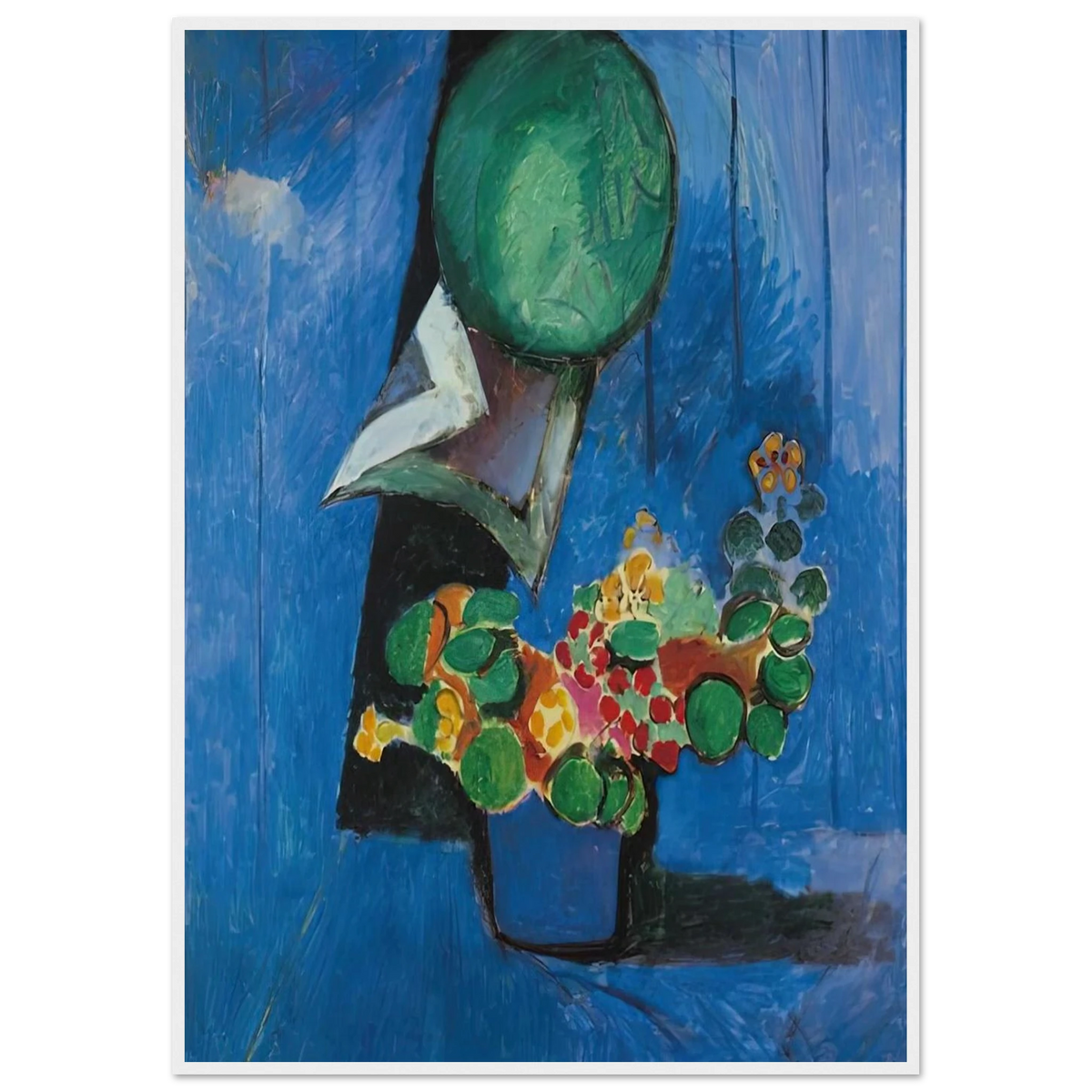 FLOWERS AND CERAMIC PLATE 1913 Framed Poster | Henri Matisse Framed Prints Wall Art | Henri Matisse Print