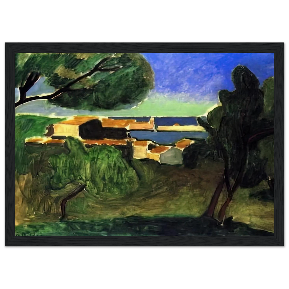LANDSCAPE AT COLLIOURE III 1907 Framed Poster | Henri Matisse Framed Prints Wall Art | Henri Matisse Print