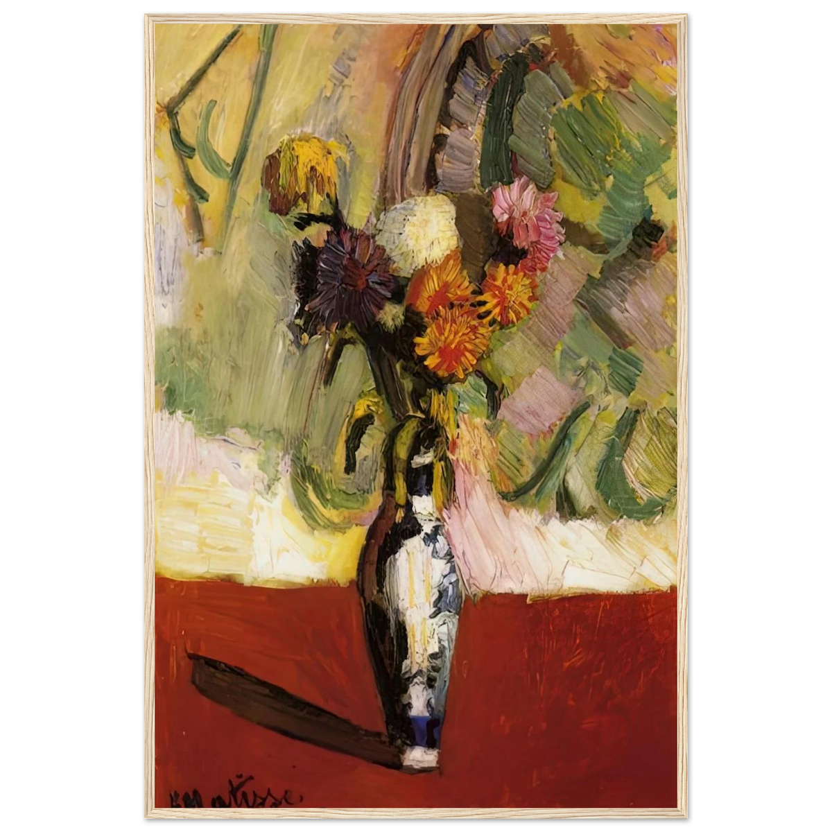 CHRYSANTHEMUMS IN A CHINESE VASE 1902 Framed Poster | Henri Matisse Framed Prints Wall Art | Henri Matisse Print
