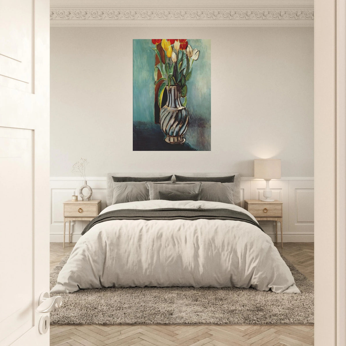 ME MYSELF STENDHAL VASE OF TULIPS 1914 Canvas | Henri Matisse Canvas | Henri Matisse Print