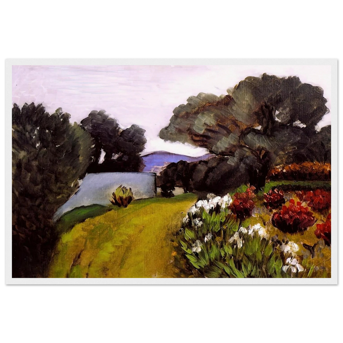 IN THE NICE COUNTRYSIDE GARDEN OF IRISES 1919 Framed Poster | Henri Matisse Framed Prints Wall Art | Henri Matisse Print