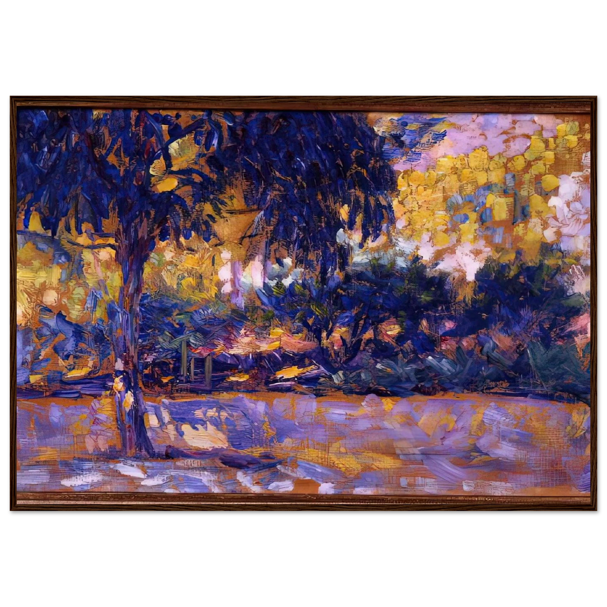 LANDSCAPE WITH EUCALYPTUS TREES AND RIVER TREES IN FRONT OF A RIVER 1908 Framed Poster | Henri Matisse Framed Prints Wall Art | Henri Matisse Print