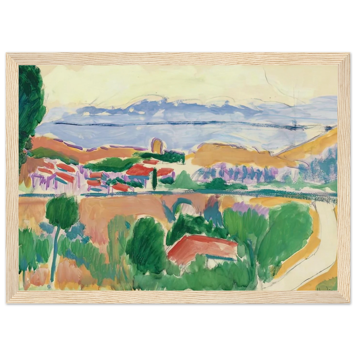 VUE DE COLLIOURE 1906 Framed Poster | Henri Matisse Framed Prints Wall Art | Henri Matisse Print
