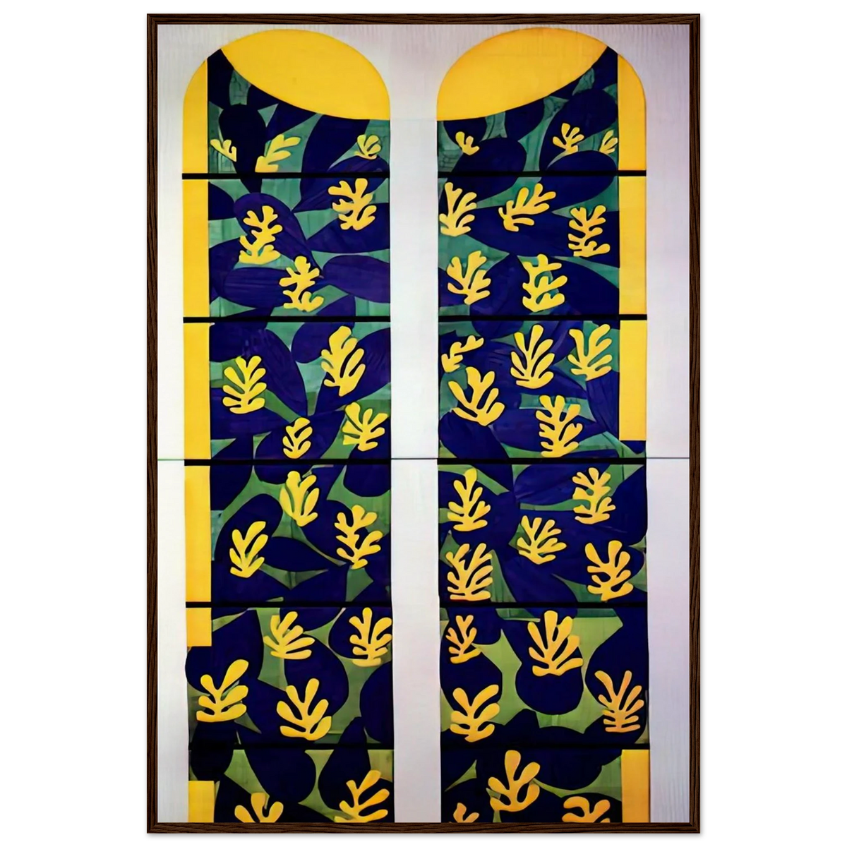 TREE OF LIFE STAINED GLASS BEHIND THE ALTAR IN THE CHAPEL OF THE ROSARY AT VENCE 1951 Framed Poster | Henri Matisse Framed Prints Wall Art | Henri Matisse Print