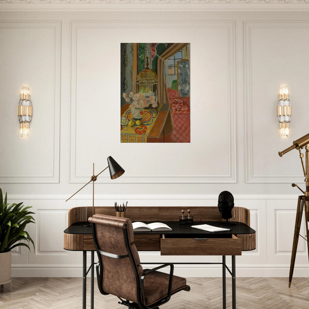 INTERIOR FLOWERS AND PARAKEETS 1924 Canvas | Henri Matisse Canvas | Henri Matisse Print