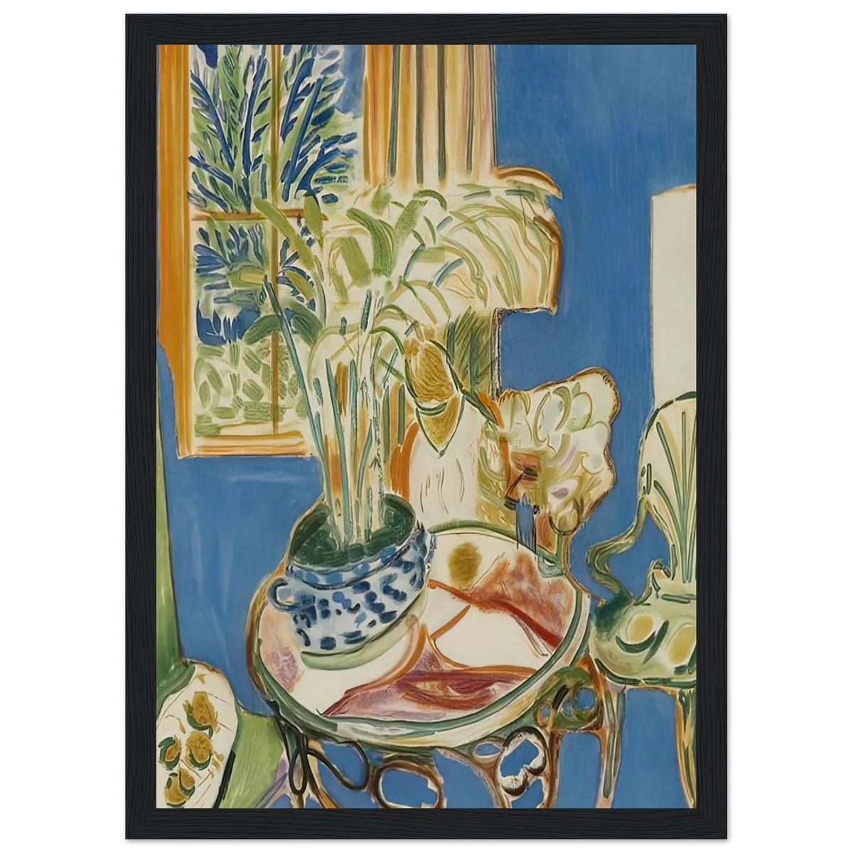 BLUE INTERIOR 1947 Framed Poster | Henri Matisse Framed Prints Wall Art | Henri Matisse Print