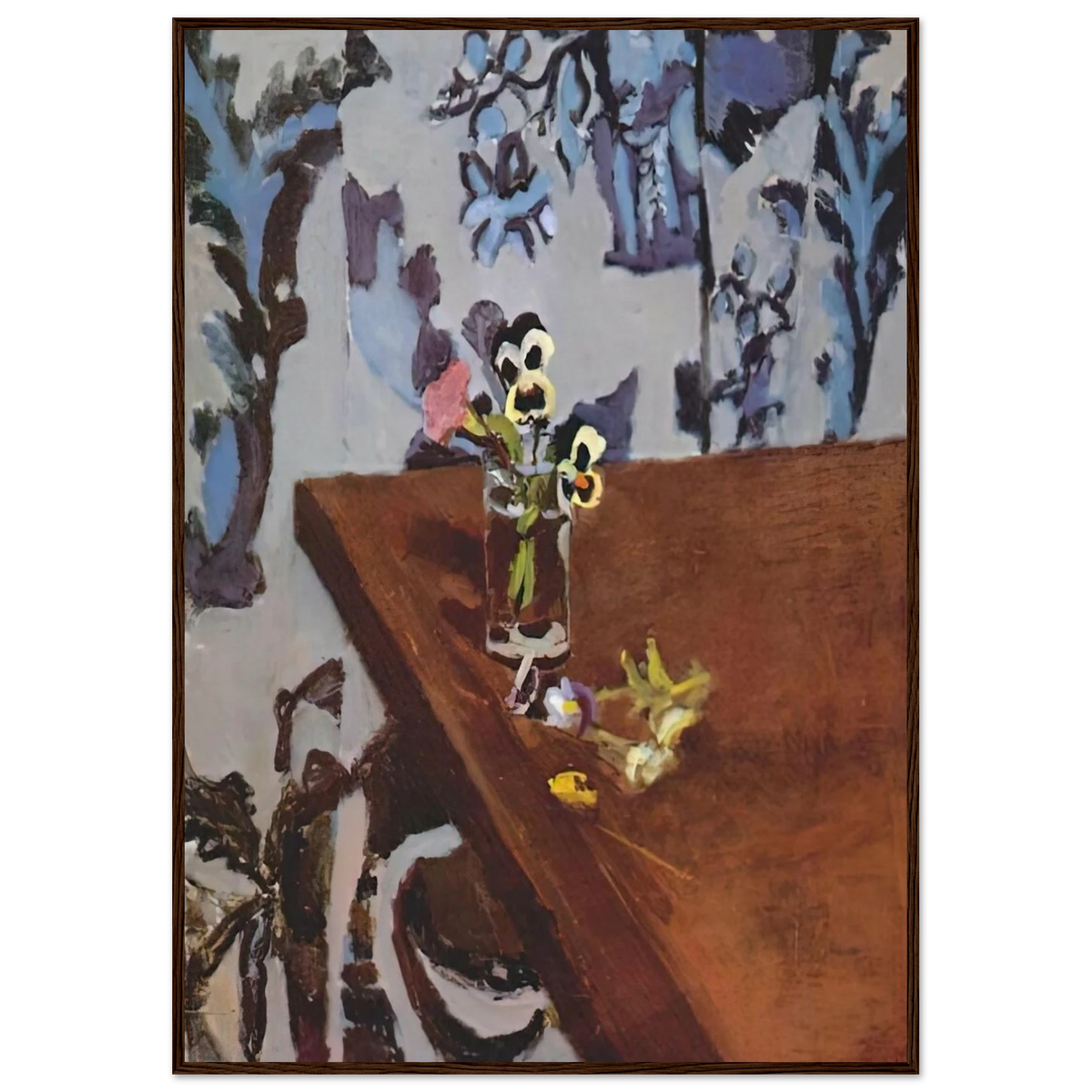 PANSIES ON A TABLE 1919 Framed Poster | Henri Matisse Framed Prints Wall Art | Henri Matisse Print