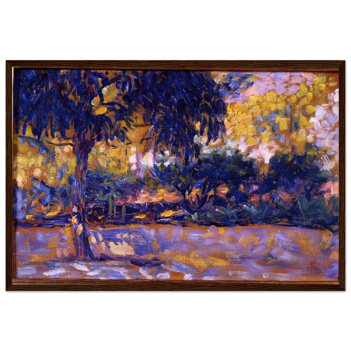 LANDSCAPE WITH EUCALYPTUS TREES AND RIVER TREES IN FRONT OF A RIVER 1908 Framed Poster | Henri Matisse Framed Prints Wall Art | Henri Matisse Print