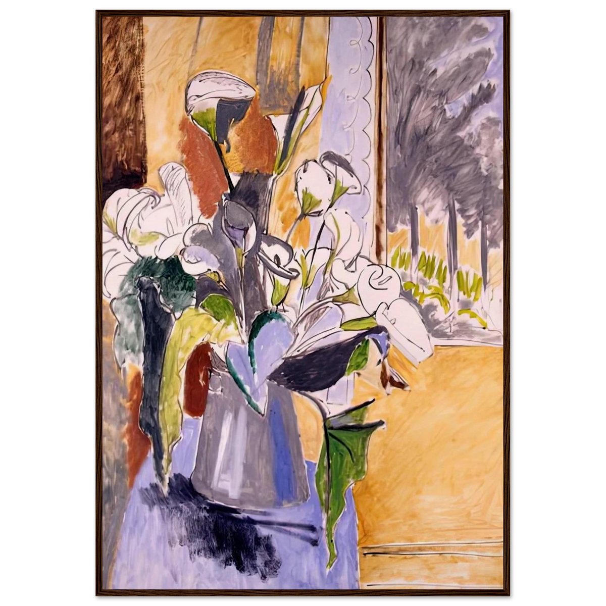 BOUQUET OF FLOWERS ON A VERANDA 1912 Framed Poster | Henri Matisse Framed Prints Wall Art | Henri Matisse Print