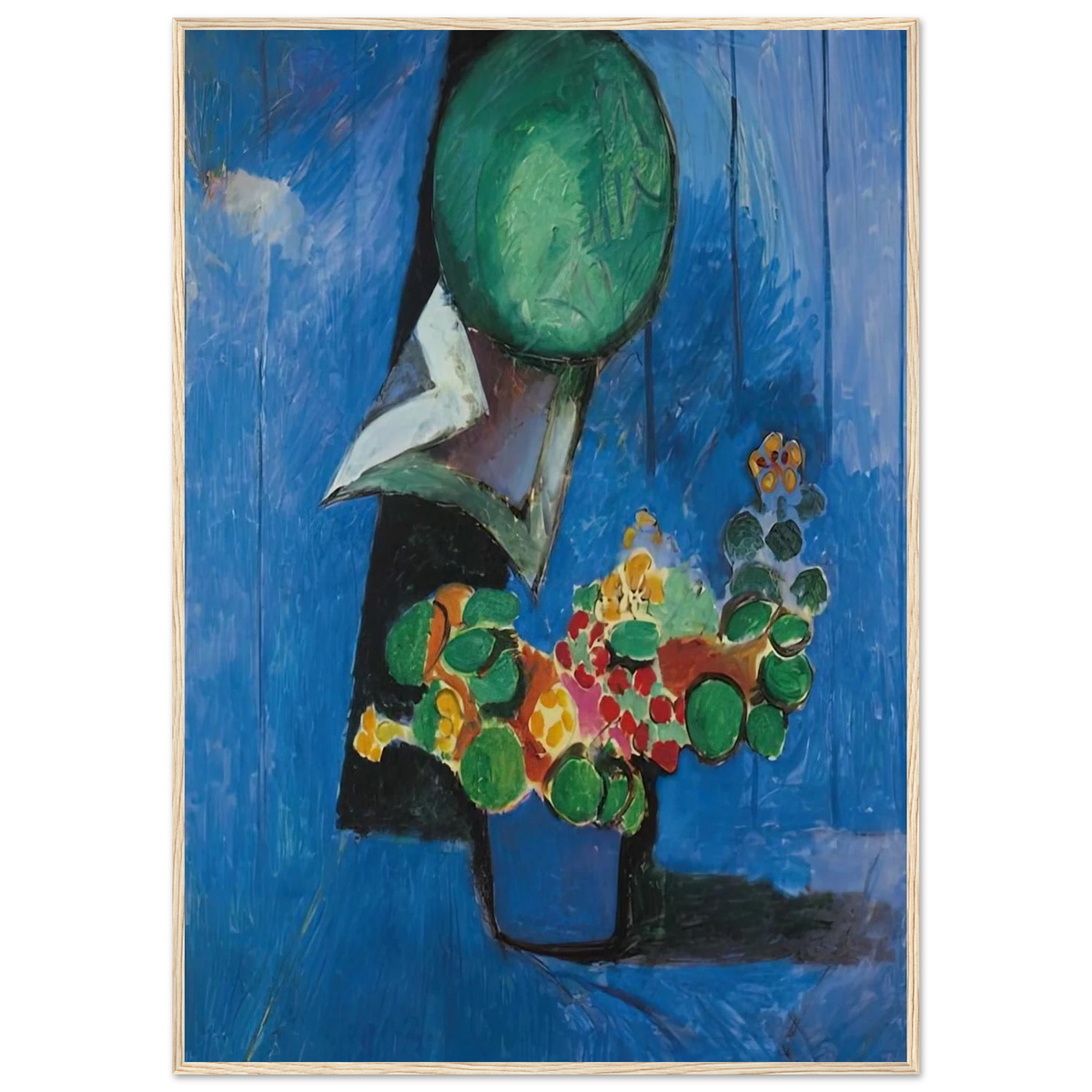 FLOWERS AND CERAMIC PLATE 1913 Framed Poster | Henri Matisse Framed Prints Wall Art | Henri Matisse Print
