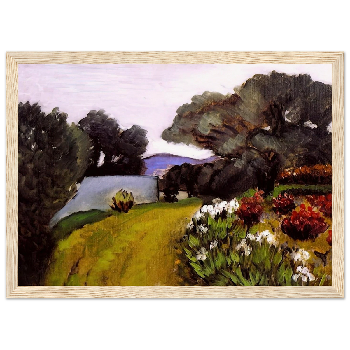 IN THE NICE COUNTRYSIDE GARDEN OF IRISES 1919 Framed Poster | Henri Matisse Framed Prints Wall Art | Henri Matisse Print