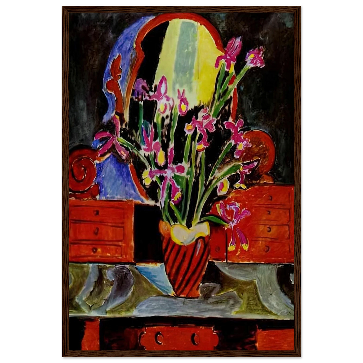VASE OF IRISES 1912 Framed Poster | Henri Matisse Framed Prints Wall Art | Henri Matisse Print
