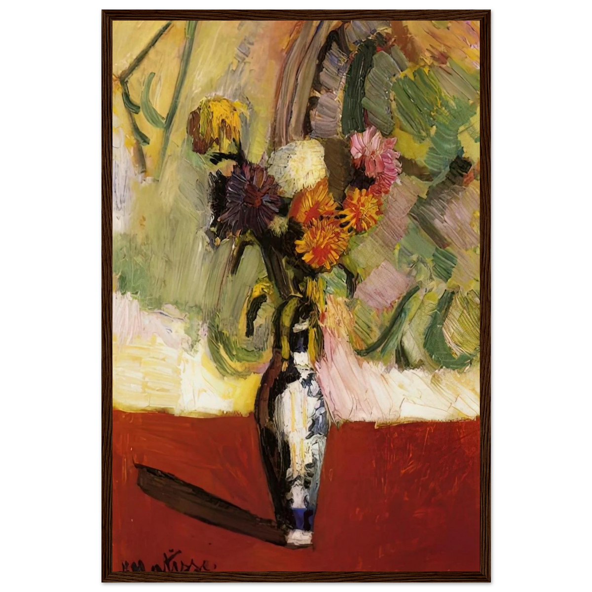 CHRYSANTHEMUMS IN A CHINESE VASE 1902 Framed Poster | Henri Matisse Framed Prints Wall Art | Henri Matisse Print
