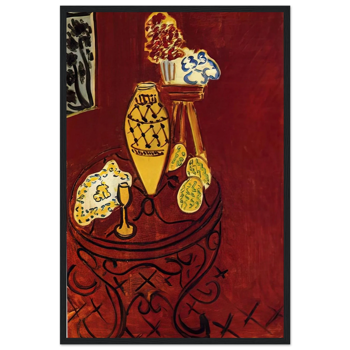 INTERIOR IN VENETIAN RED 1946 Framed Poster | Henri Matisse Framed Prints Wall Art | Henri Matisse Print