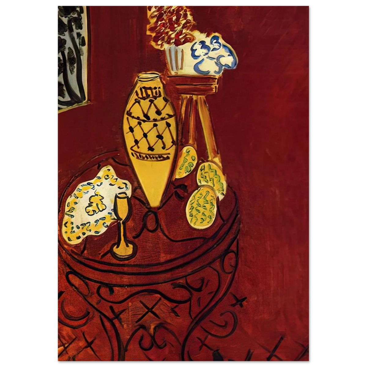 INTERIOR IN VENETIAN RED 1946 Poster | Henri Matisse Poster | Henri Matisse Print