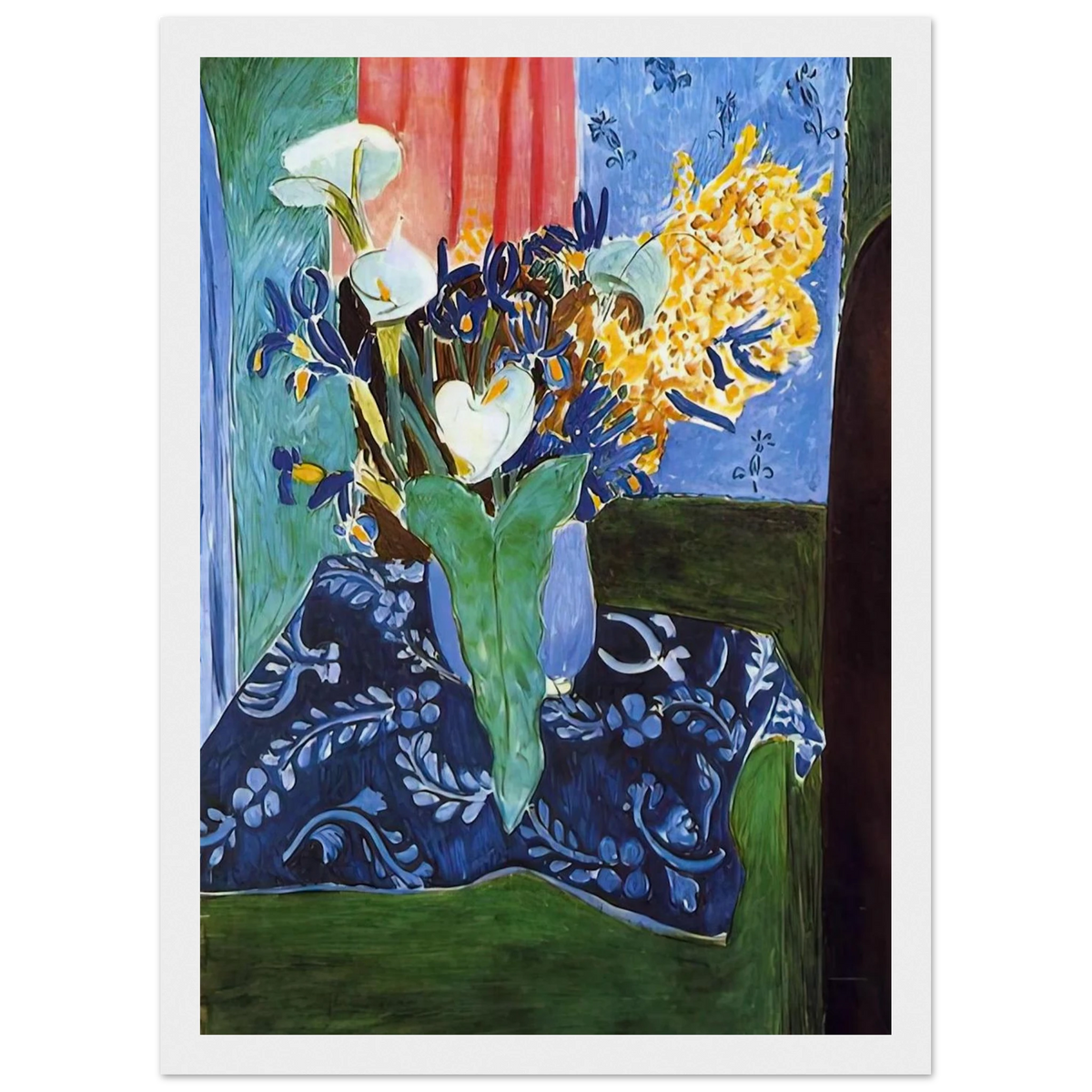CALLA LILIES IRISES AND MIMOSAS 1913 Framed Poster | Henri Matisse Framed Prints Wall Art | Henri Matisse Print