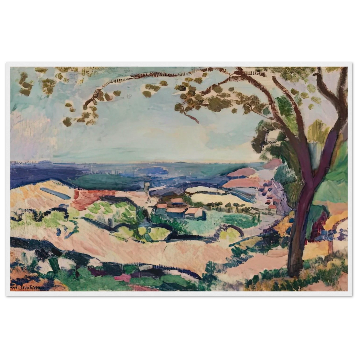 COLLIOURE LANDSCAPE 1906 Framed Poster | Henri Matisse Framed Prints Wall Art | Henri Matisse Print