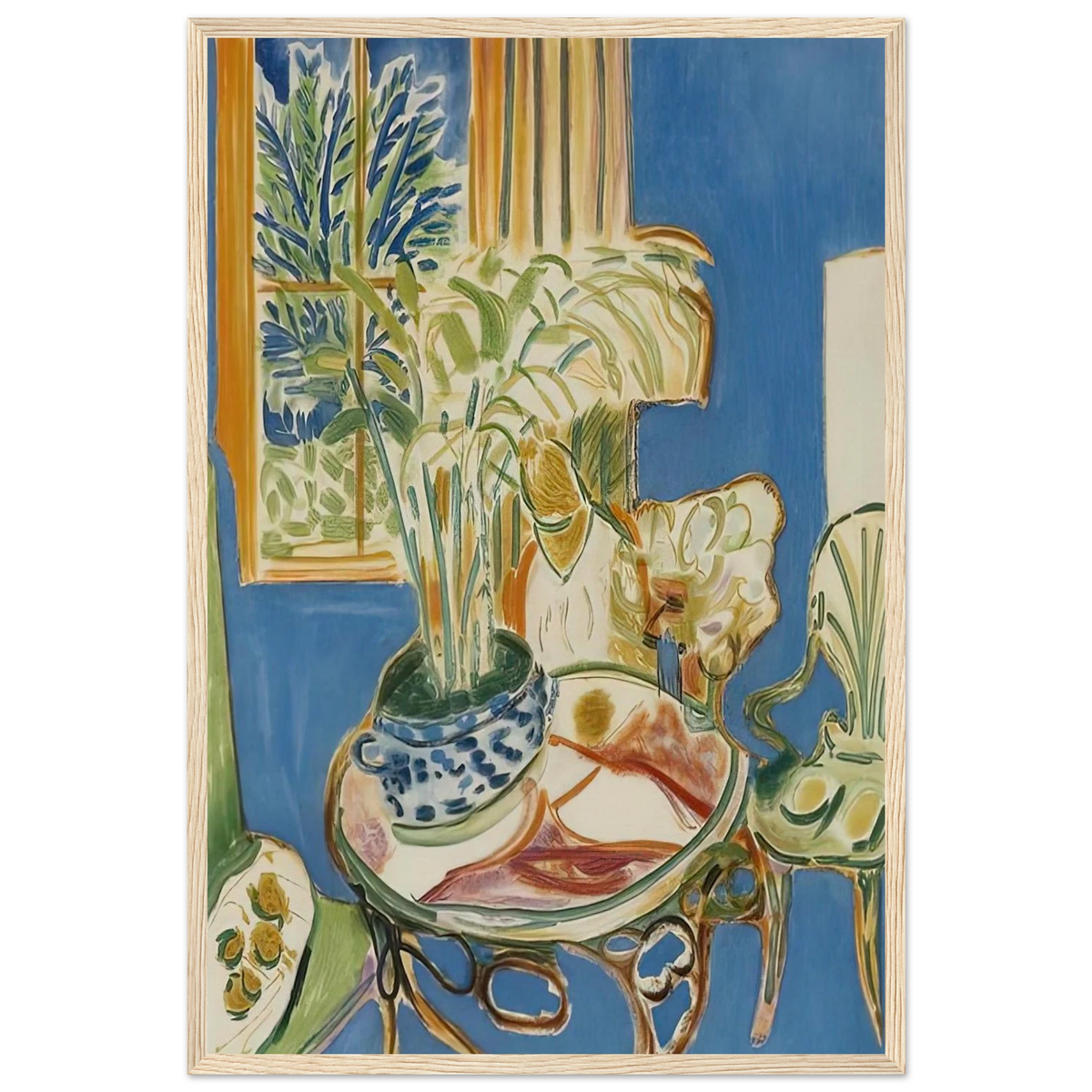 BLUE INTERIOR 1947 Framed Poster | Henri Matisse Framed Prints Wall Art | Henri Matisse Print