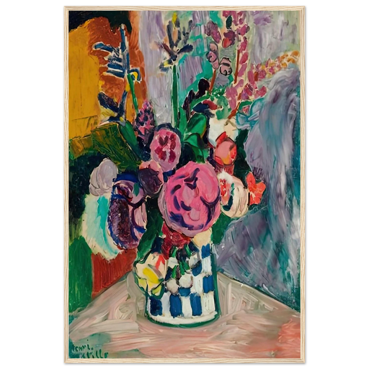 LES PIVOINES 1907 Framed Poster | Henri Matisse Framed Prints Wall Art | Henri Matisse Print