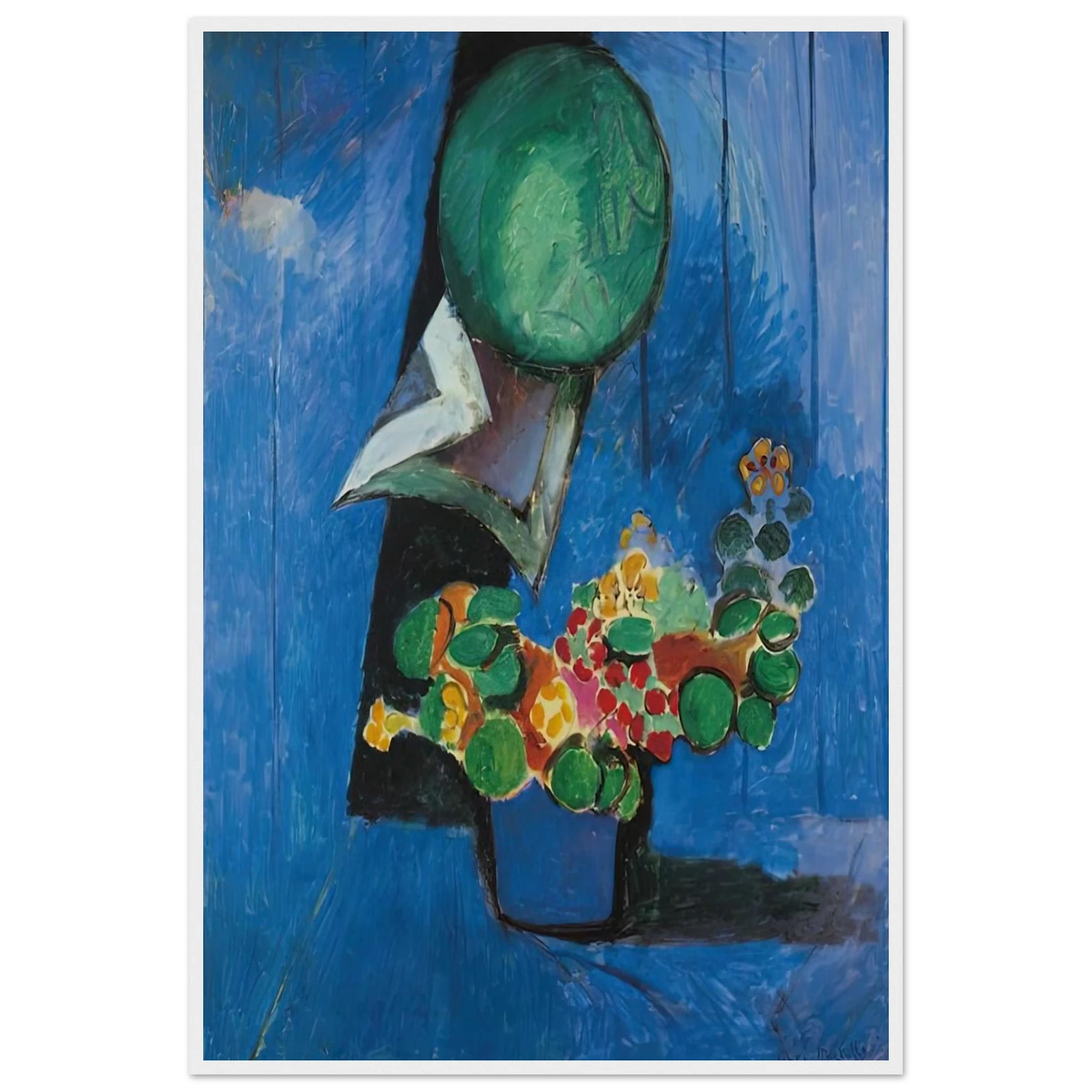 FLOWERS AND CERAMIC PLATE 1913 Framed Poster | Henri Matisse Framed Prints Wall Art | Henri Matisse Print