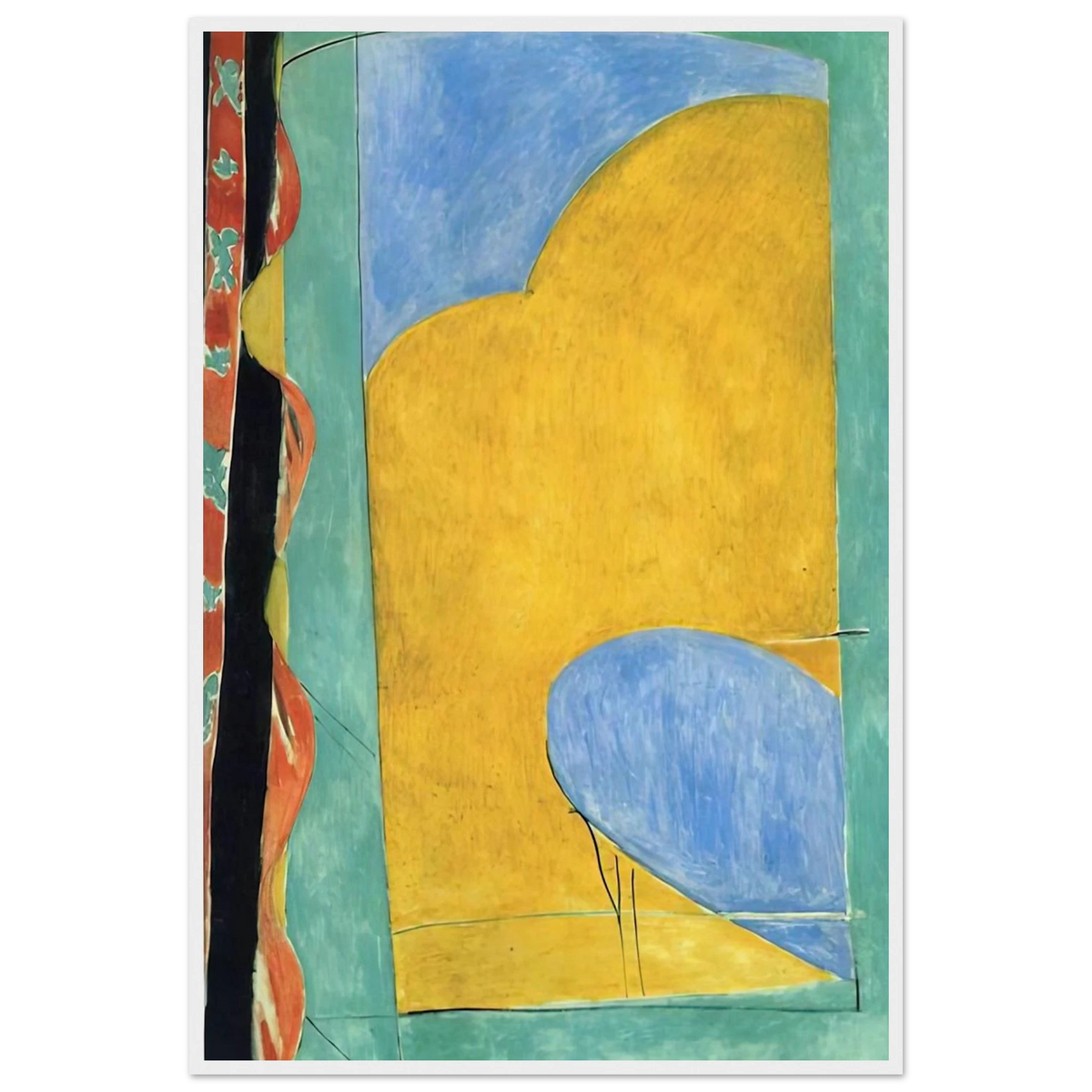 THE YELLOW CURTAIN Framed Poster | Henri Matisse Framed Prints Wall Art | Henri Matisse Print
