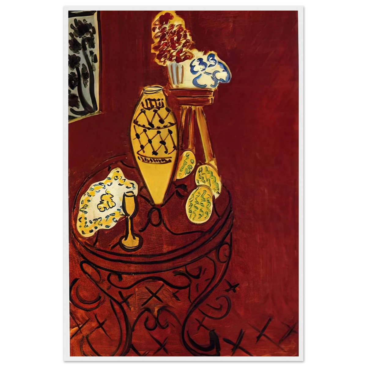INTERIOR IN VENETIAN RED 1946 Framed Poster | Henri Matisse Framed Prints Wall Art | Henri Matisse Print