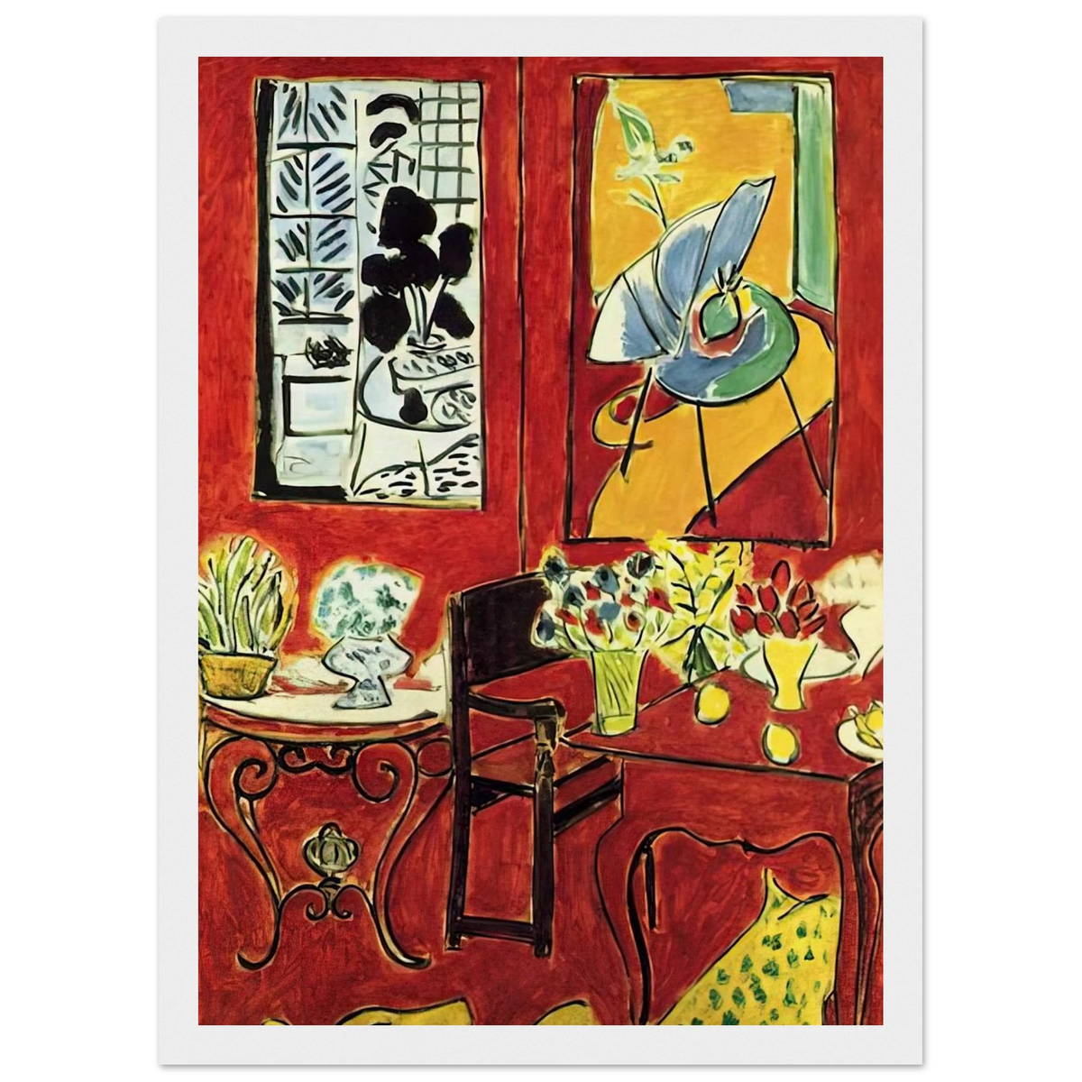 LARGE RED INTERIOR 1948 Framed Poster | Henri Matisse Framed Prints Wall Art | Henri Matisse Print