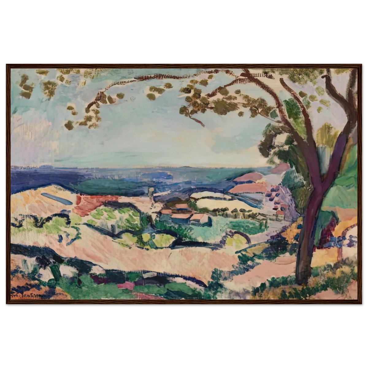 COLLIOURE LANDSCAPE 1906 Framed Poster | Henri Matisse Framed Prints Wall Art | Henri Matisse Print