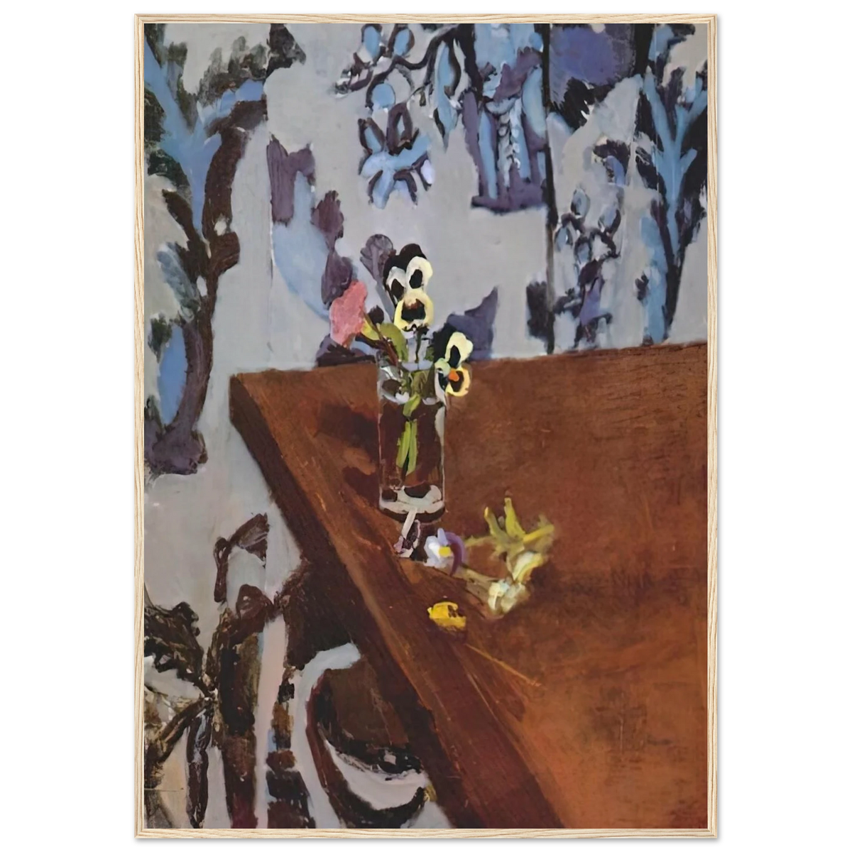 PANSIES ON A TABLE 1919 Framed Poster | Henri Matisse Framed Prints Wall Art | Henri Matisse Print