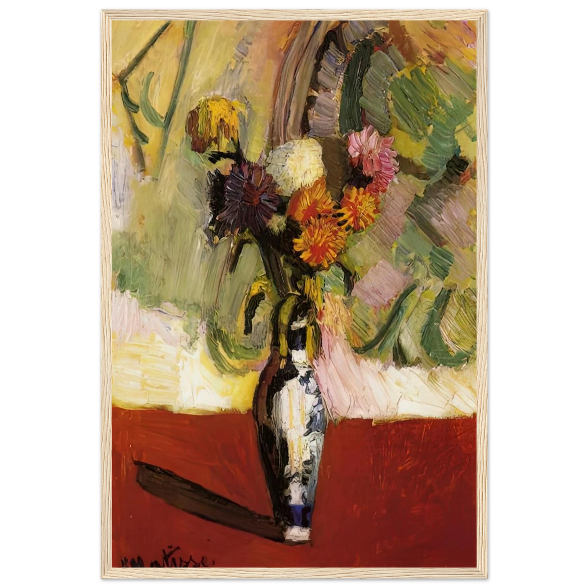 CHRYSANTHEMUMS IN A CHINESE VASE 1902 Framed Poster | Henri Matisse Framed Prints Wall Art | Henri Matisse Print