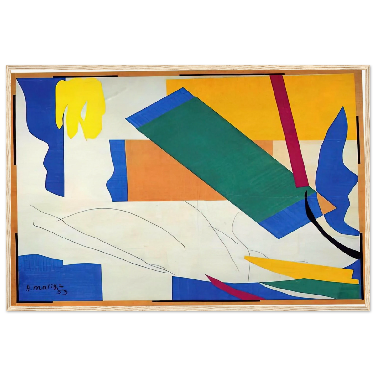 MEMORY OF OCEANIA Framed Poster | Henri Matisse Framed Prints Wall Art | Henri Matisse Print
