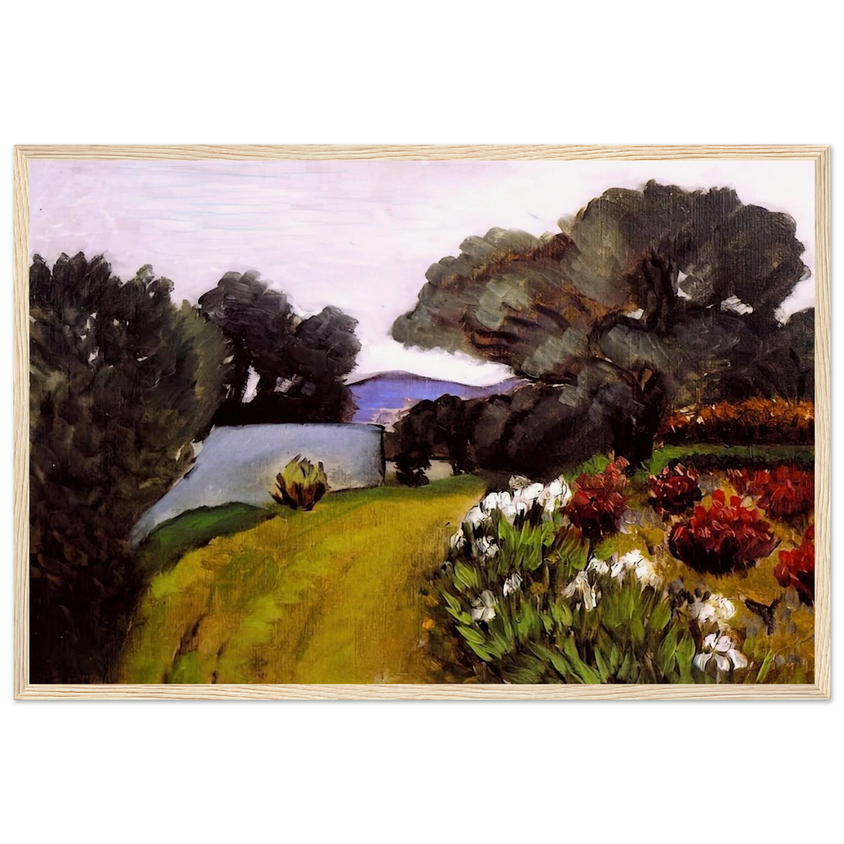 IN THE NICE COUNTRYSIDE GARDEN OF IRISES 1919 Framed Poster | Henri Matisse Framed Prints Wall Art | Henri Matisse Print