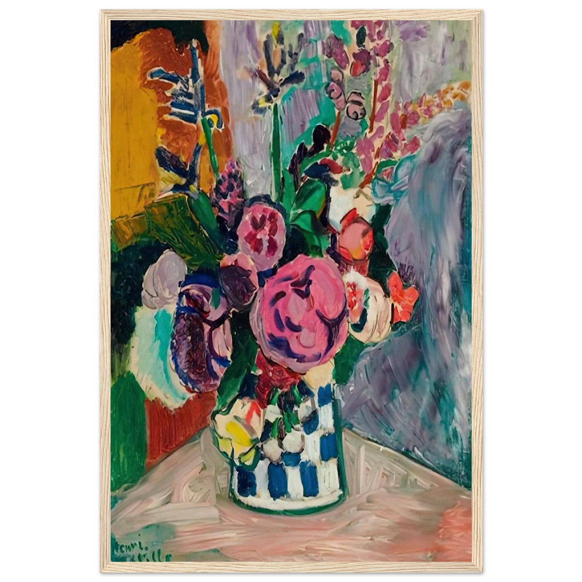 LES PIVOINES 1907 Framed Poster | Henri Matisse Framed Prints Wall Art | Henri Matisse Print