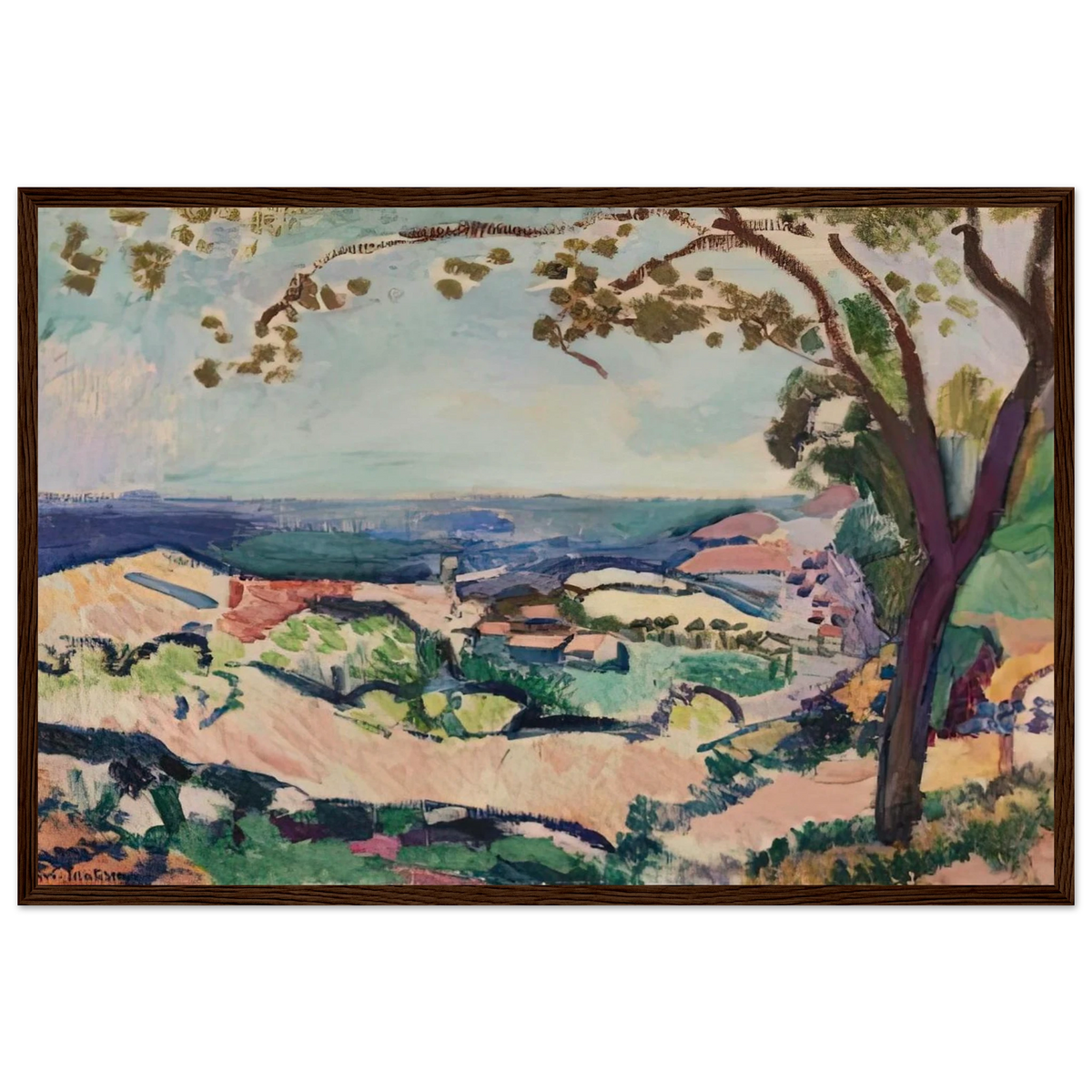 COLLIOURE LANDSCAPE 1906 Framed Poster | Henri Matisse Framed Prints Wall Art | Henri Matisse Print