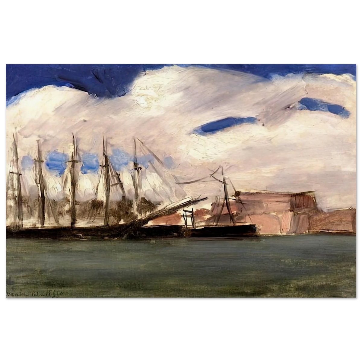 WHITE CLOUDS THE OLD PORT OF MARSEILLE 1918 Poster | Henri Matisse Poster | Henri Matisse Print