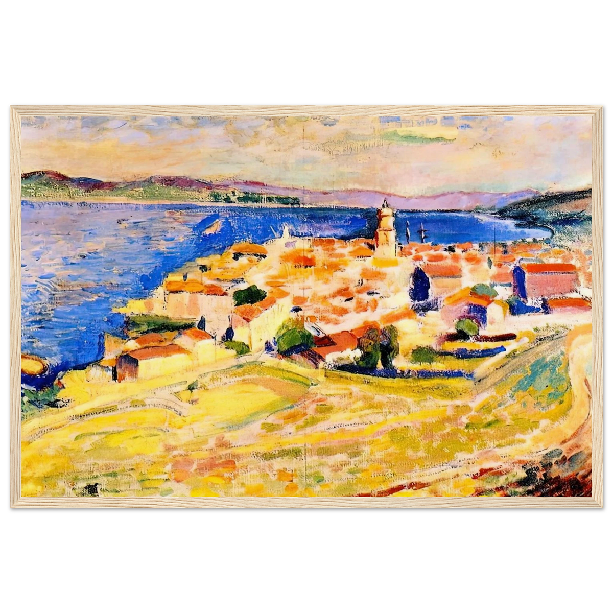 VIEW OF SAINT TROPEZ 1904 Framed Poster | Henri Matisse Framed Prints Wall Art | Henri Matisse Print