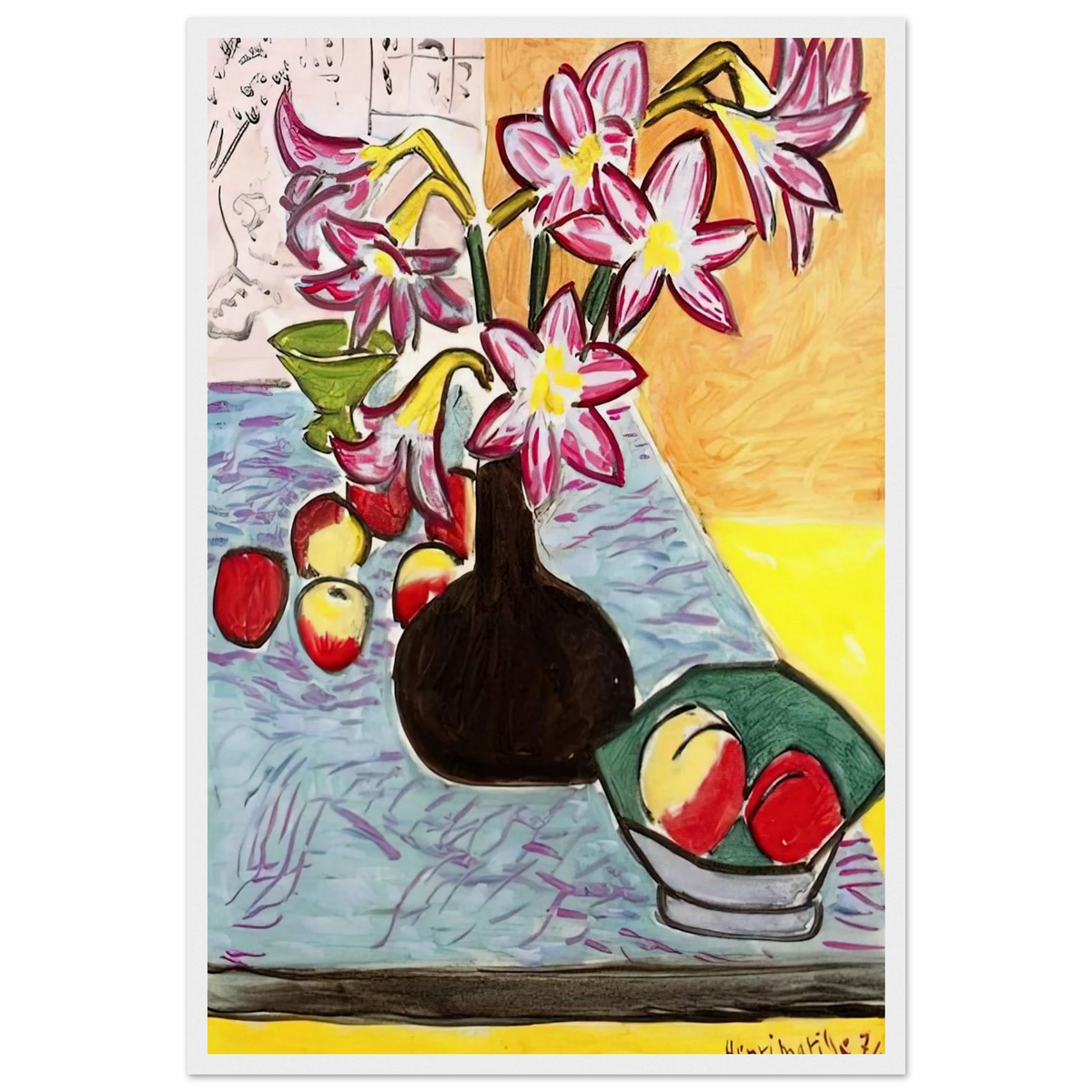 VASE OF AMARYLLIS 1941 Framed Poster | Henri Matisse Framed Prints Wall Art | Henri Matisse Print