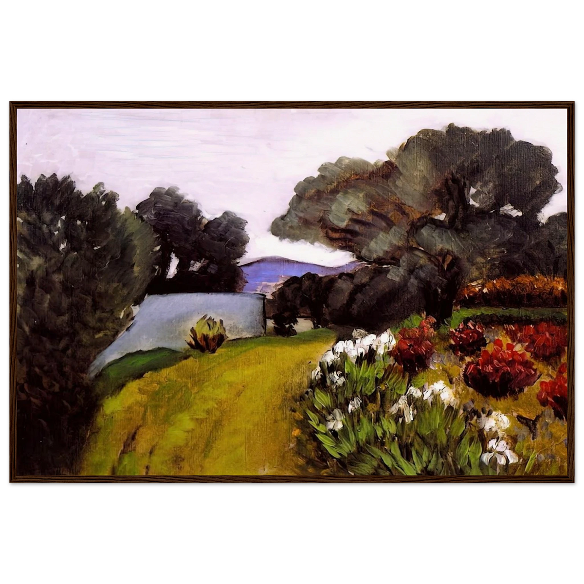 IN THE NICE COUNTRYSIDE GARDEN OF IRISES 1919 Framed Poster | Henri Matisse Framed Prints Wall Art | Henri Matisse Print