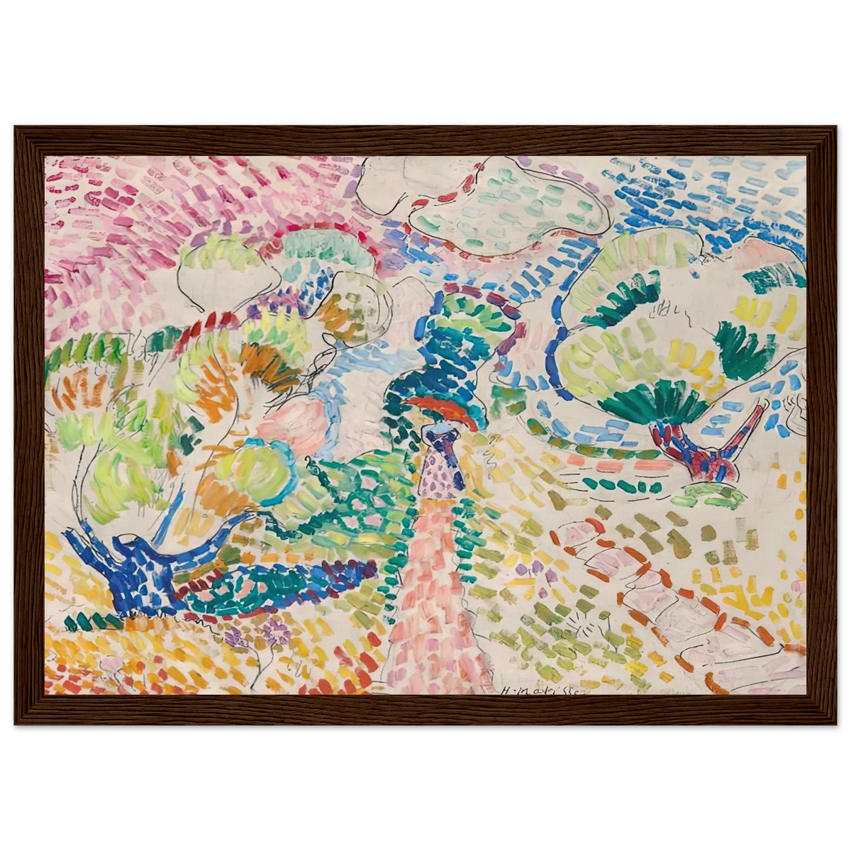 MADAME MATISSE IN THE OLIVE GROVE 1905 Framed Poster | Henri Matisse Framed Prints Wall Art | Henri Matisse Print