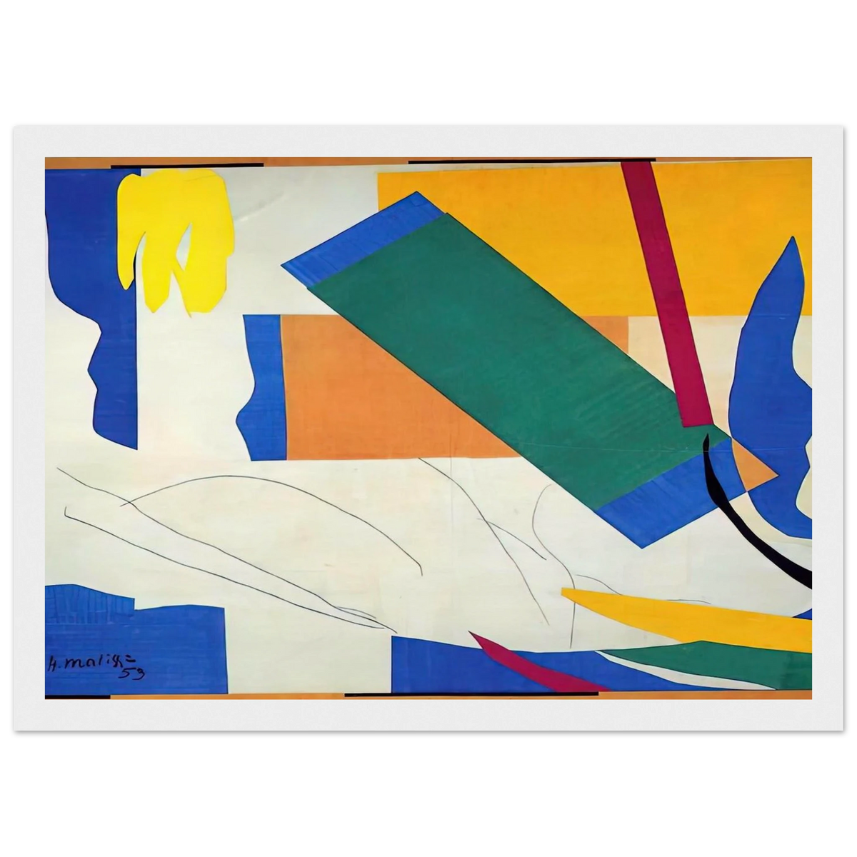 MEMORY OF OCEANIA Framed Poster | Henri Matisse Framed Prints Wall Art | Henri Matisse Print