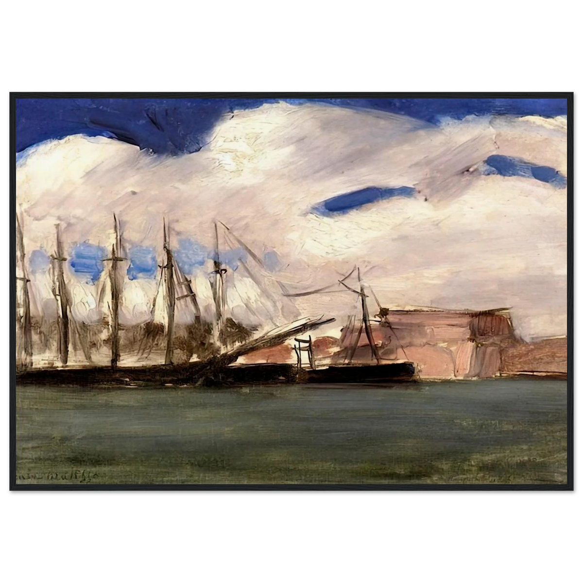 WHITE CLOUDS THE OLD PORT OF MARSEILLE 1918 Framed Poster | Henri Matisse Framed Prints Wall Art | Henri Matisse Print