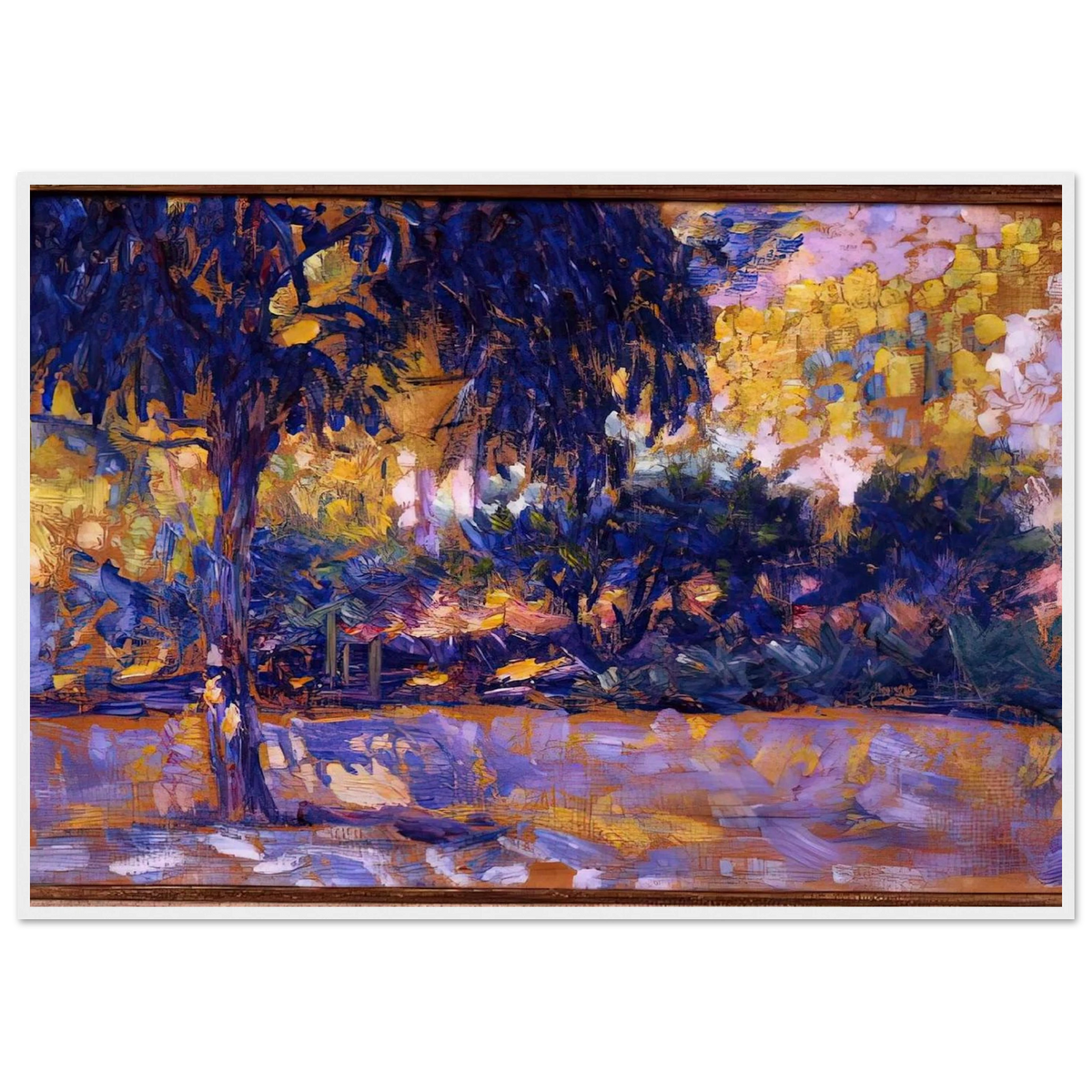 LANDSCAPE WITH EUCALYPTUS TREES AND RIVER TREES IN FRONT OF A RIVER 1908 Framed Poster | Henri Matisse Framed Prints Wall Art | Henri Matisse Print