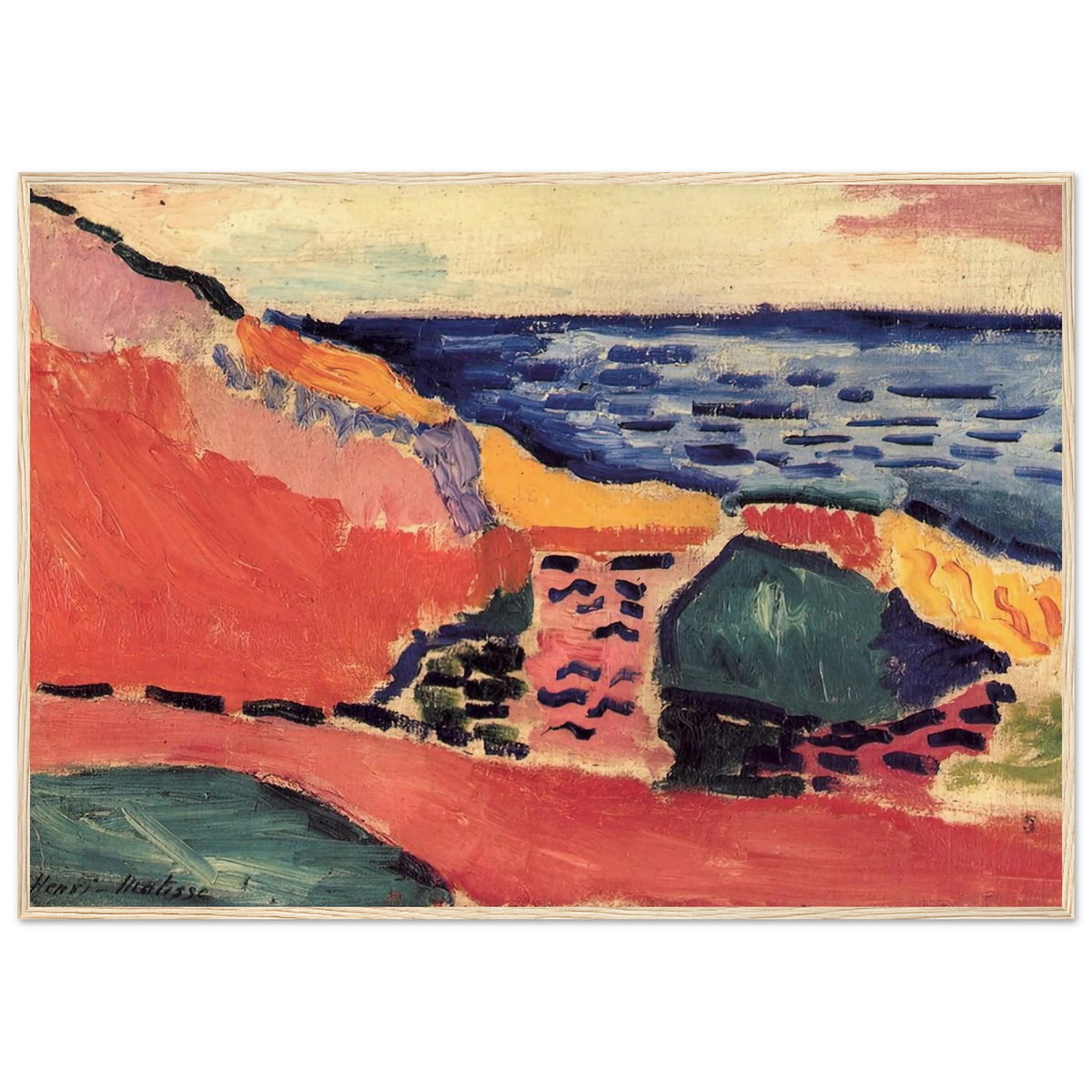 LA MOULADE COLLIOURE IN THE SUMMER 1905 Framed Poster | Henri Matisse Framed Prints Wall Art | Henri Matisse Print