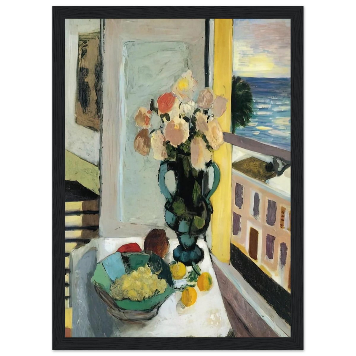 FLOWERS IN FRONT OF A WINDOW 1922 Framed Poster | Henri Matisse Framed Prints Wall Art | Henri Matisse Print