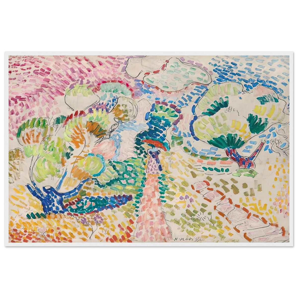 MADAME MATISSE IN THE OLIVE GROVE 1905 Framed Poster | Henri Matisse Framed Prints Wall Art | Henri Matisse Print