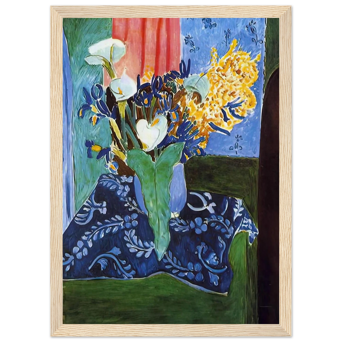 CALLA LILIES IRISES AND MIMOSAS 1913 Framed Poster | Henri Matisse Framed Prints Wall Art | Henri Matisse Print