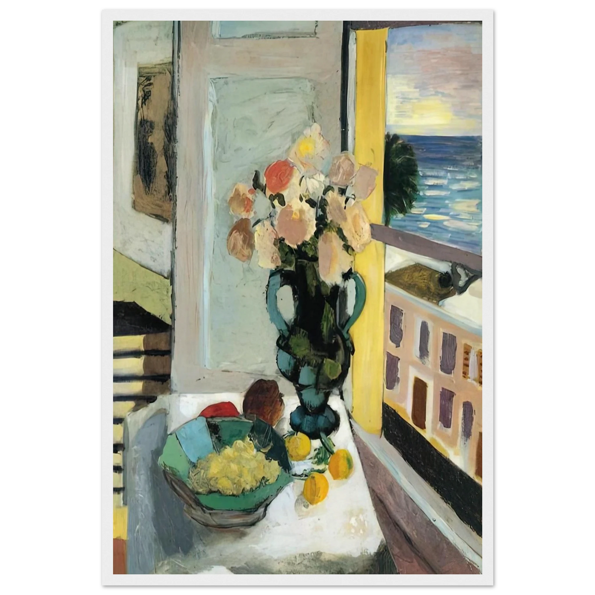 FLOWERS IN FRONT OF A WINDOW 1922 Framed Poster | Henri Matisse Framed Prints Wall Art | Henri Matisse Print