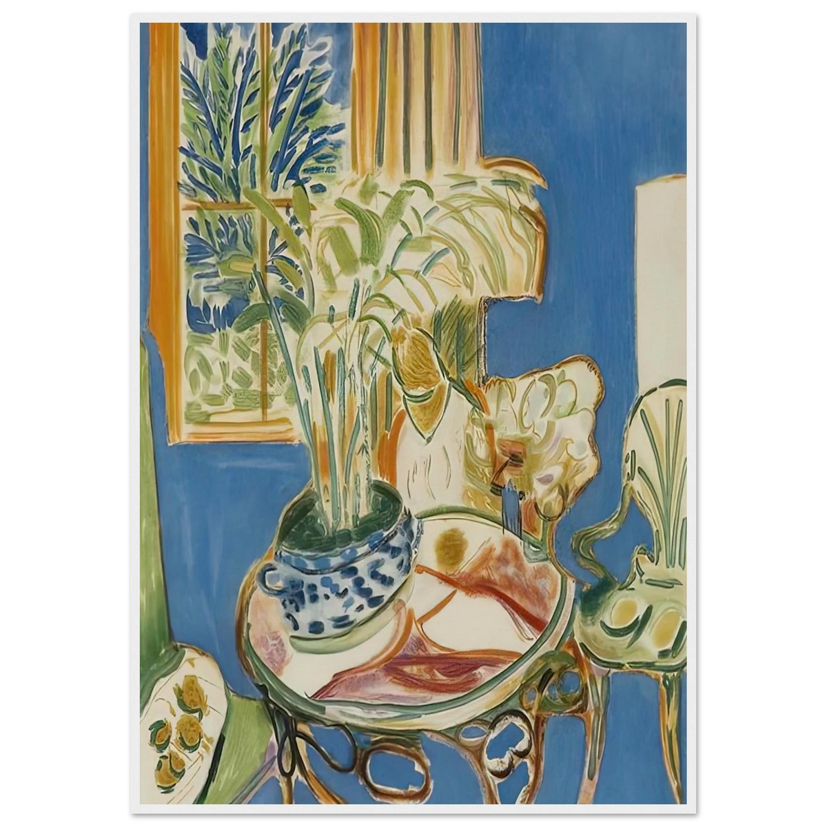 BLUE INTERIOR 1947 Framed Poster | Henri Matisse Framed Prints Wall Art | Henri Matisse Print