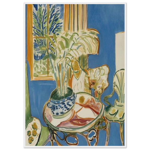 BLUE INTERIOR 1947 Framed Poster | Henri Matisse Framed Prints Wall Art | Henri Matisse Print