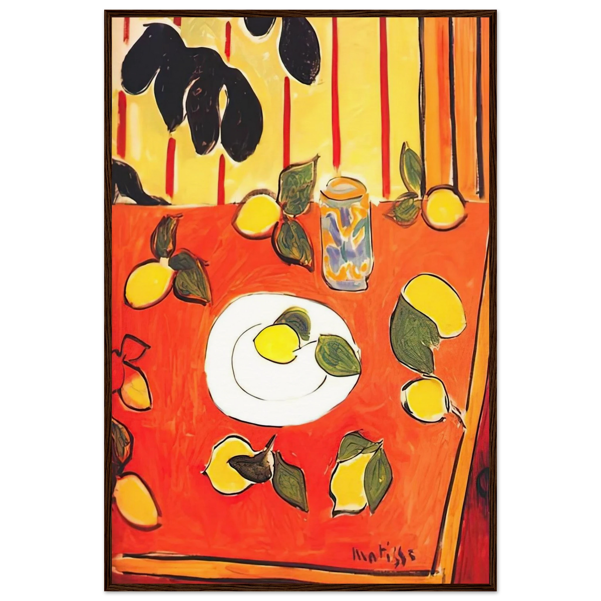 BLACK PHILODENDRON AND LEMONS 1943 Framed Poster | Henri Matisse Framed Prints Wall Art | Henri Matisse Print